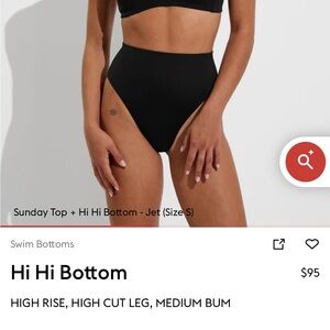 Left On Friday Black Hi Hi Bikini Bottom
